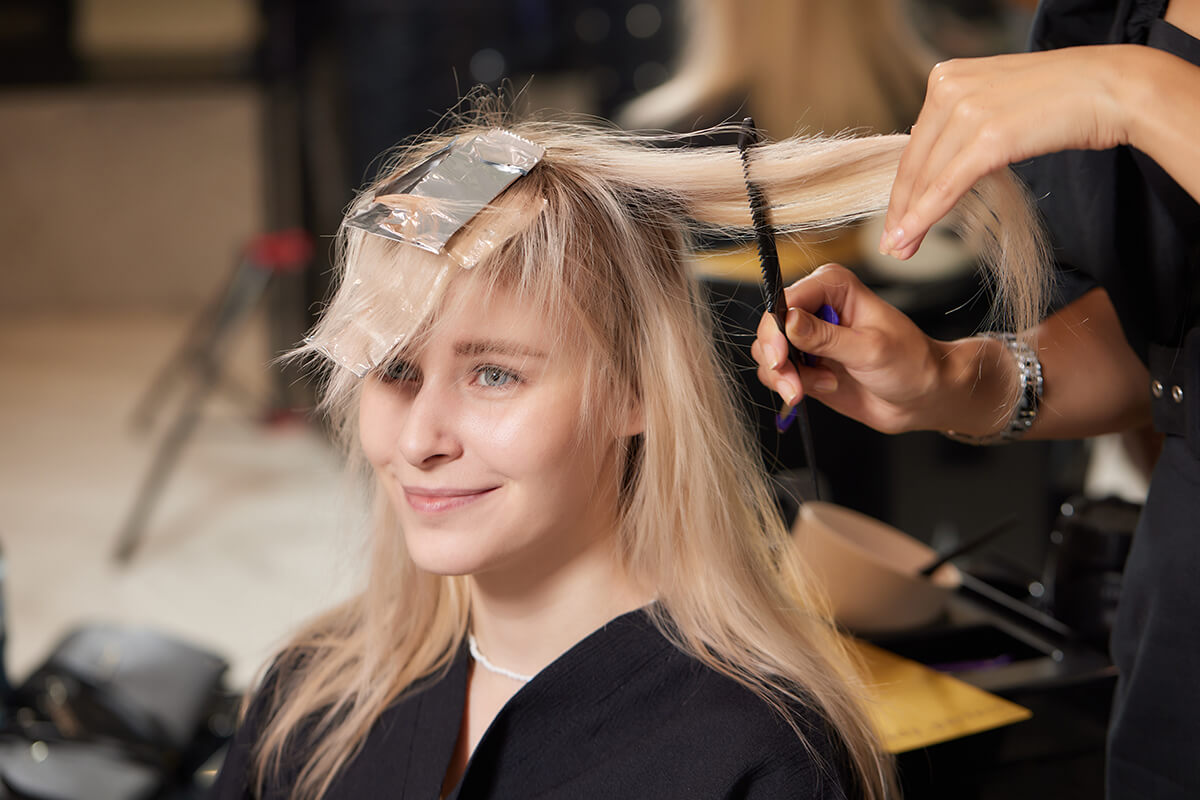 Hair Foils Duirng the Treatment